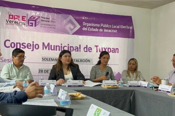Instalan el Consejo Municipal del OPLE en Tuxpan para el Proceso Electoral.