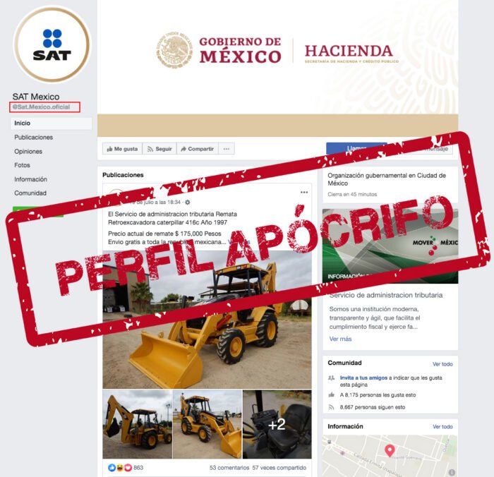 Detecta SAT 18 perfiles que suplantan su identidad para cometer fraudes