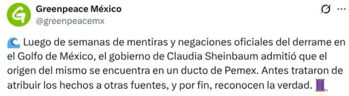 Greenpeace: sancionan a funcionarios por derrame en Golfo y “Pemex queda impune” | Comunicado