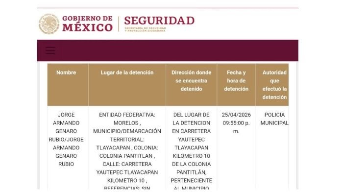 Morelos | Detienen a alcalde de Tlalnepantla; investigan denuncia por violación
