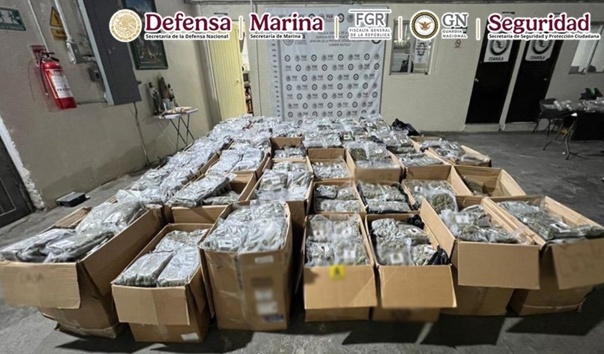 Cae en Coahuila camionero con 761 kilogramos de marihuana