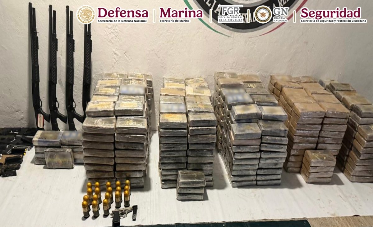 Decomisan en Chiapas 151 armas y 687 kilos cocaína al Cártel de Sinaloa