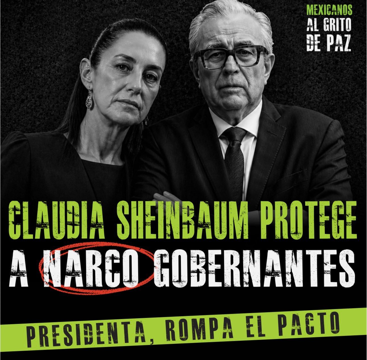 Denuncian que ‘reventadores’ impidieron colocar manta sobre ‘narco gobernantes’