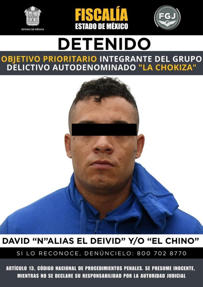 Detienen a ‘El Deivid’, presunto líder de ‘La Chokiza’, en el AICM