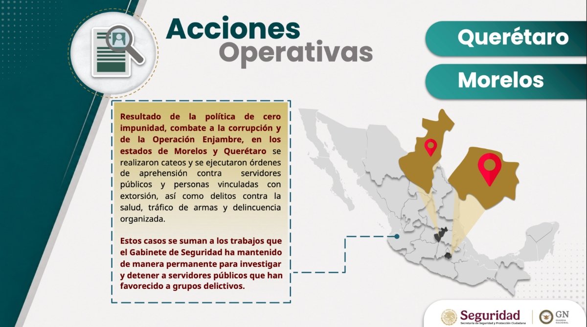 García Harfuch confirma que alcalde de Cuautla y tres funcionarios más protegían al Cártel del Pacífico; congelan sus cuentas