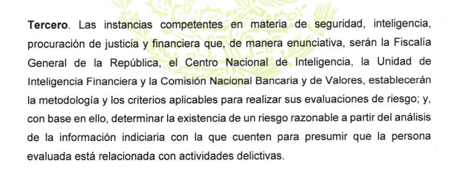 Instituciones dominadas por Presidencia decidirán si un candidato representa un ‘riesgo razonable’: iniciativa