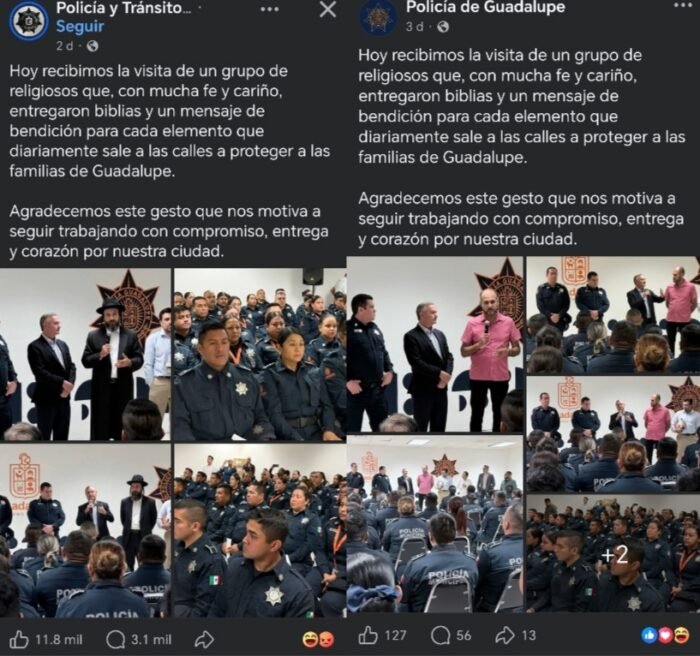 Nuevo León | Policía de Guadalupe difunde acto religioso y desata críticas