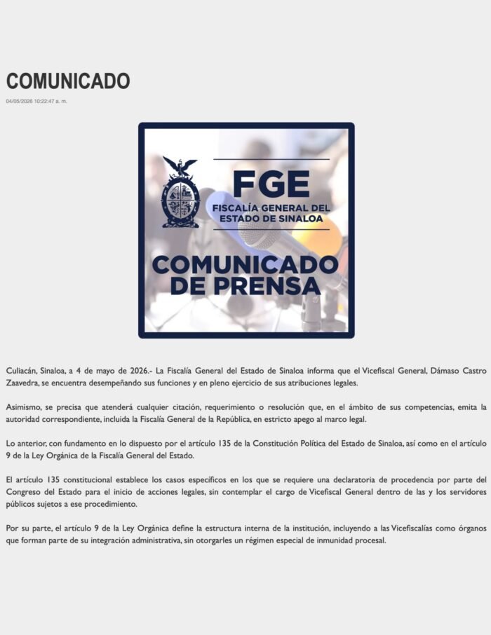 Vicefiscal de Sinaloa acusado por EE.UU