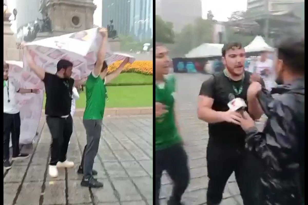 Fanáticos arman conato de riña durante celebración en el Ángel de la Independencia