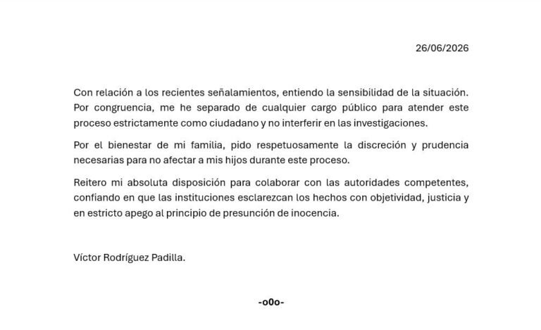 Habla Rodríguez Padilla: ‘entiendo la sensibilidad de la situación’