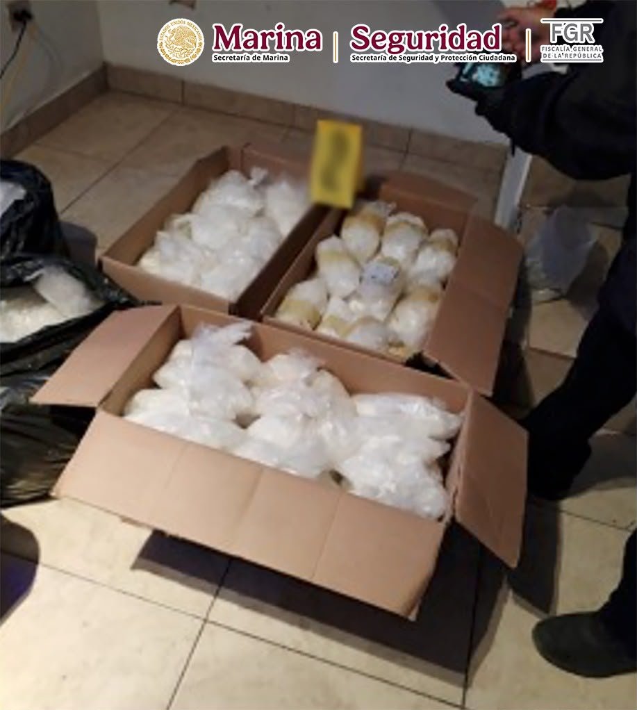 Marina y SSPC incautan 150 kilos de metanfetaminas en Tijuana; grupo criminal perdió 38 mdp