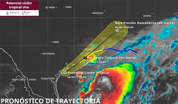 Potencial ciclón tropical Uno se mantiene en el noroeste del Golfo de México