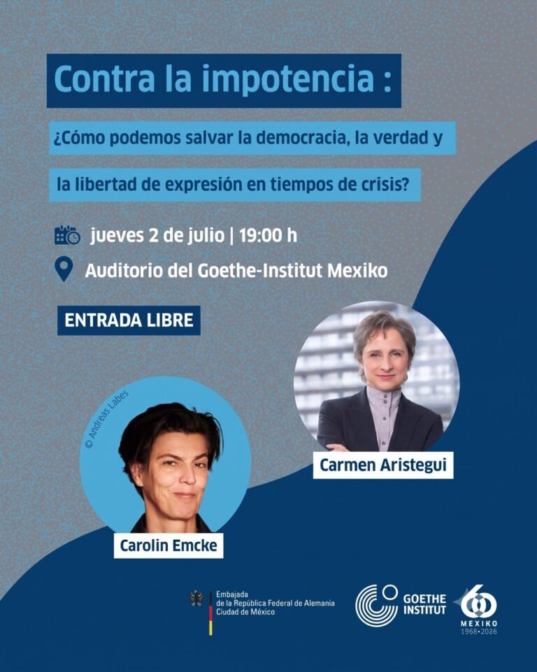 Carolin Emcke y Carmen Aristegui dialogan sobre democracia en el Goethe-Institut