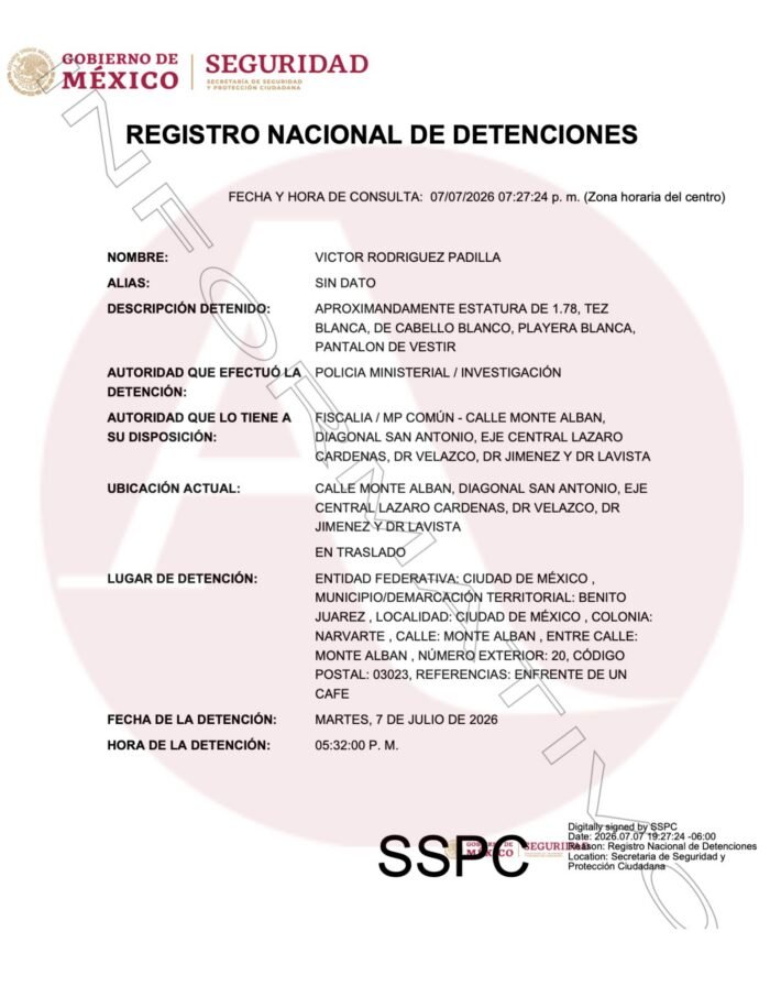 Detienen a Víctor Rodríguez, exdirector de Pemex denunciado por violencia