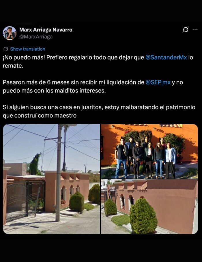 Marx Arriaga ‘malbarata’ su casa por falta de liquidación de la SEP