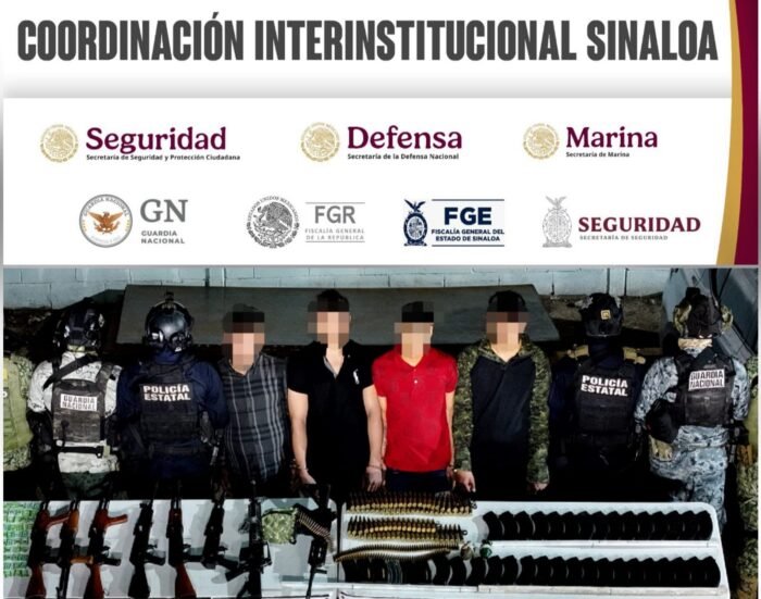 Sinaloa | Hallan arsenal y detienen a cuatro civiles armados en Culiacán