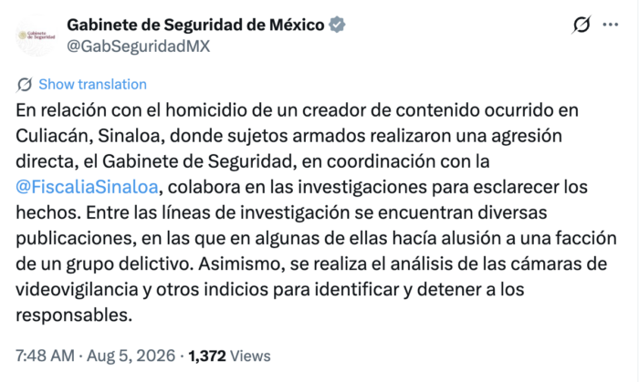 Caso César Gastélum: Autoridades analizan publicaciones tras asesinato de influencer