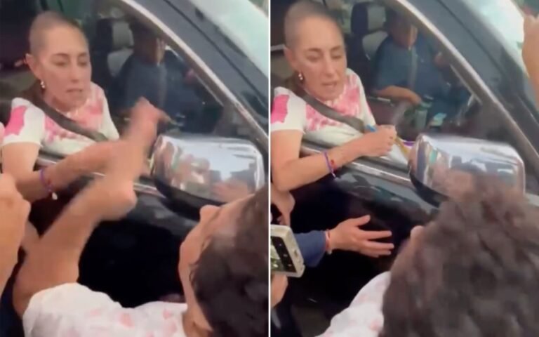 ‘No te doy la mano, quiero que resuelvas’: mujer encara a Sheinbaum; denuncia despojo