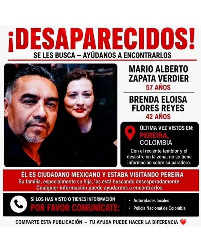 Sheinbaum confirma muerte de pareja mexicana en Colombia