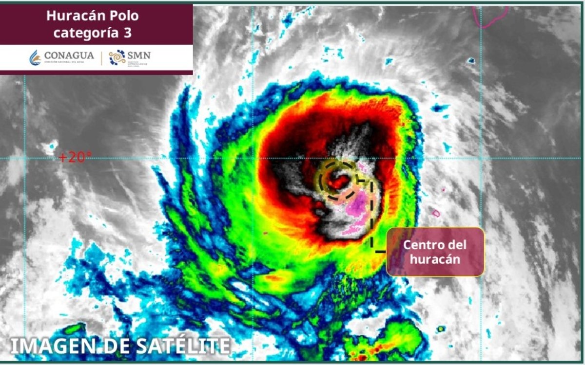 Huracán Polo, categoría 3, amenaza con lluvias a 17 estados y obliga a cerrar puertos y playas