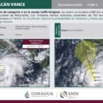 Huracán Vance se intensifica a categoría 2; estados que afectará