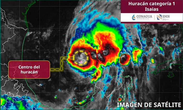 ‘Isaías’ se intensifica a huracán categoría 1 y tormenta Simón mantiene lluvias intensas en el Pacífico
