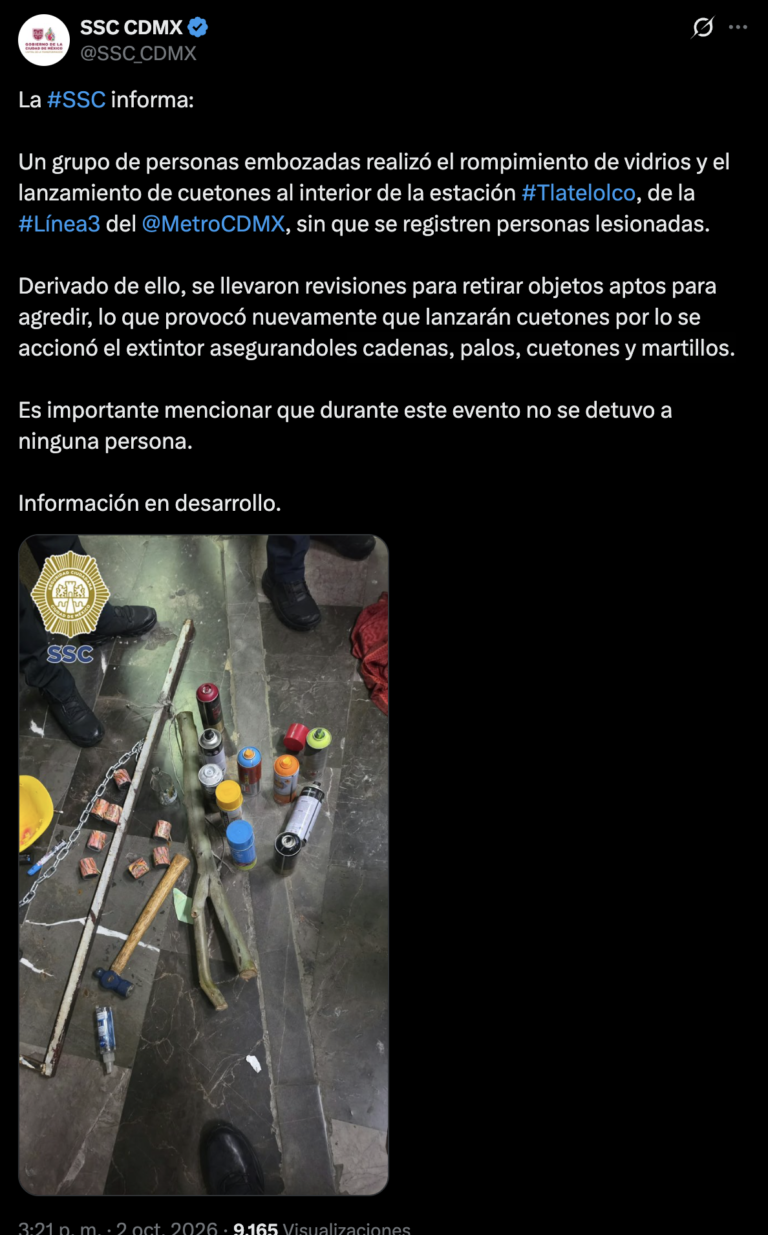 Marcha del 2 de octubre avanza entre denuncias de abuso policial y vandalismo