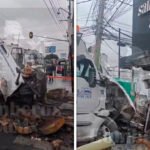 Pipa de agua se impacta contra comercio en Iztapalapa; no hay personas lesionadas