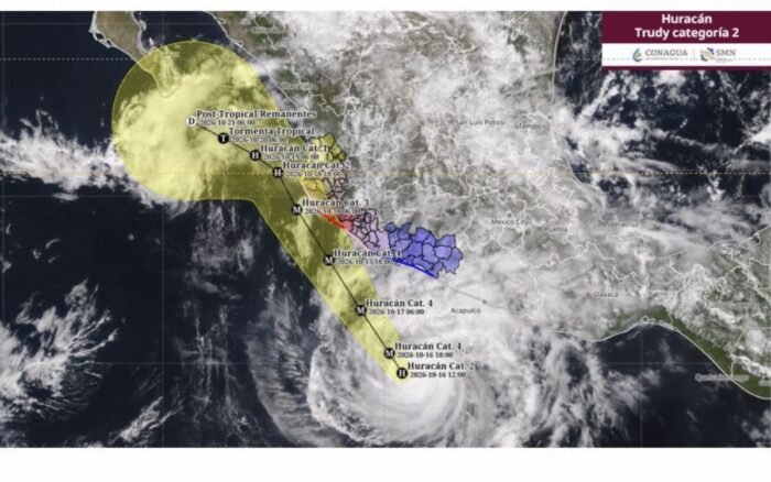 ‘Trudy’ baja a categoría 1 pero mantiene la alerta por lluvias en México